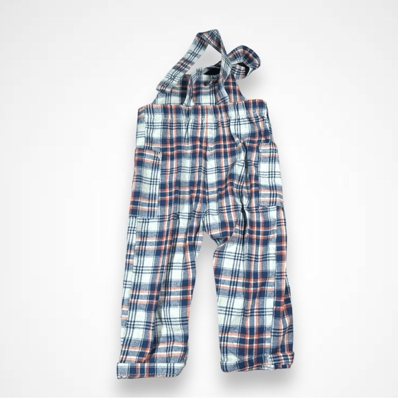 4/$20 Plaid Overalls in Blue and White - Picture 4 of 5